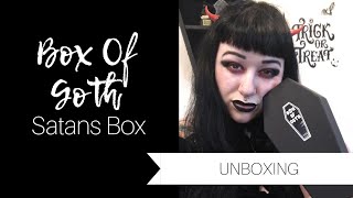 Box Of Goth - Satans Box May | Unboxing | Batbones