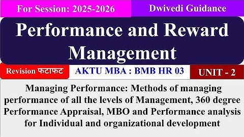 Performance and Reward Management Unit 2, Performance and Reward Management dwivedi guidance, mba