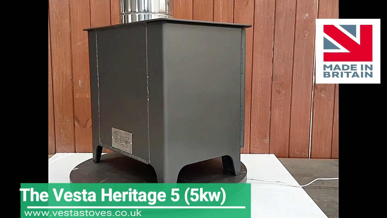 The Vesta Heritage 5 (5KW) Woodburning Stove (Rotating View) YouTube