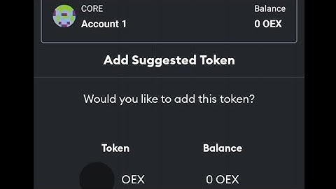 How to add Core Network and OEX tokens on Metamask?