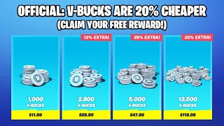 *BIG NEWS* FORTNITE V-BUCKS ARE 20% CHEAPER! (Claim Your Free Reward!)