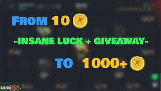 10 COINS TO 1300 ON OUR FIRST EPISODE? - GIVEAWAY-              Daily Case to Riches #1