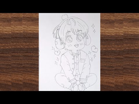 5. || Part 1 || Jungkook Chibi pencil sketch ✨💜