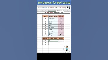 FILTER + SMALL Formula in Excel #excel #exceltips #shorts #exceltips #exceltutorial #msexcel