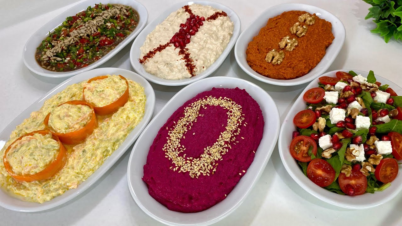 🎄YILBAŞI SOFRASINI SÜSLEYECEK 6 YENİ VE KOLAY MEZE TARİFİ 🤩Salata/Meze Tarifleri✅ Çiçekintarifleri