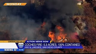 Brush fire in San Diego County destroys six homes in Lakeside