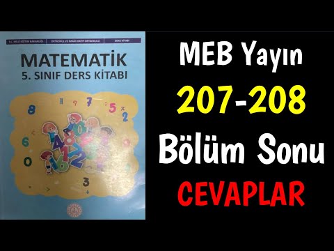 5. Sınıf Matematik Ders Kitabı MEB Sayfa 207 208 Cevaplar