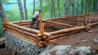 Man Builds an Epic Log Cabin Alone in the Wild Forest – 100 Days Survival | @WildNorthRiverCabin​