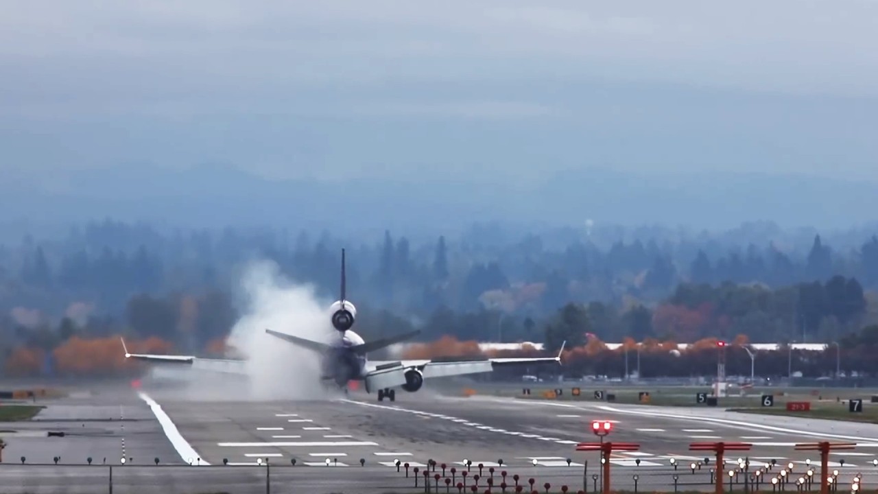 Plane Tire Explodes On Landing