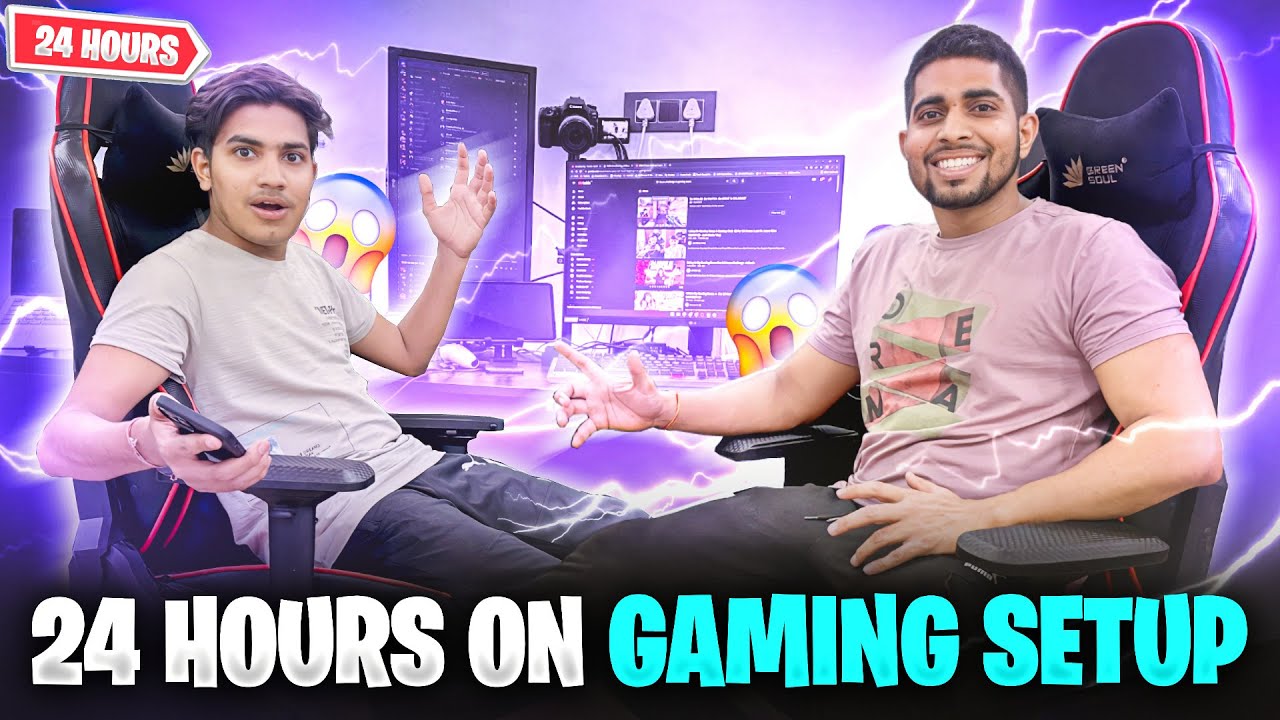 Living On Gaming Room For 24 Hours & Unboxing Our New Gaming Setup 😍