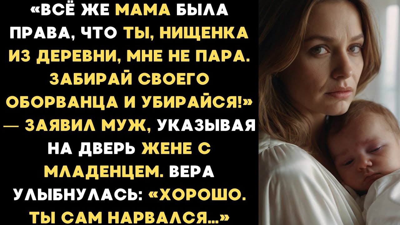 Мама была права, что ты нищенка из деревни мне не пара. Забирай своего оборванца и вон! - заявил муж