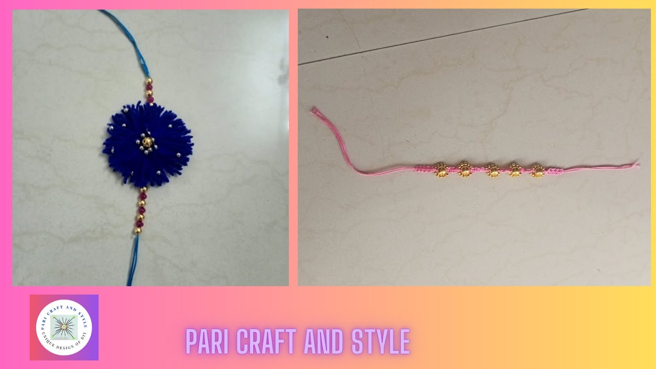 Beautiful hand made rakhi l How to make Rakhi at home l Rakhi kaise ...