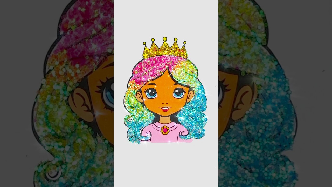 DIY Beautiful Princess glitter hair gold crown 