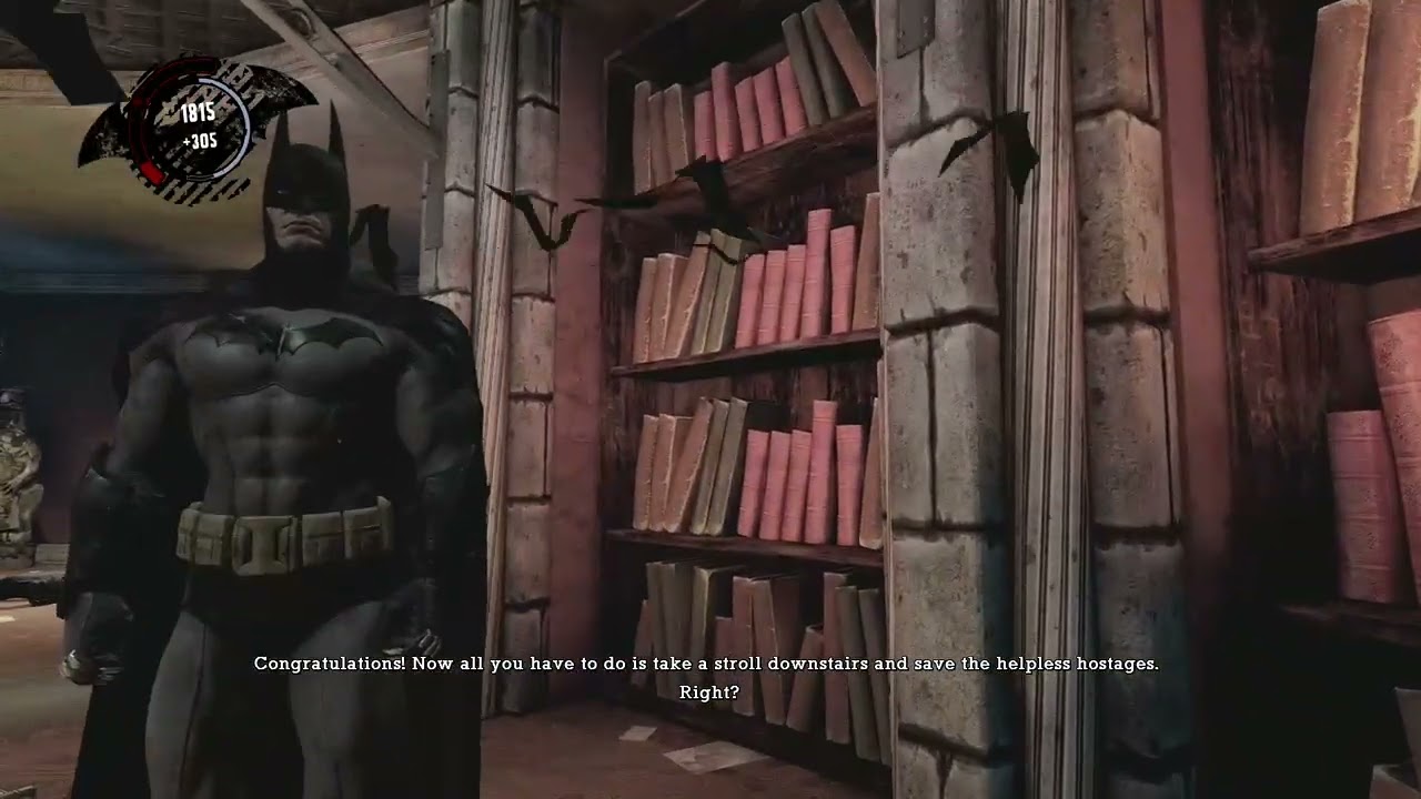 Batman Arkham Asylum Xbox One Gameplay: Rescue Hostages from the Library