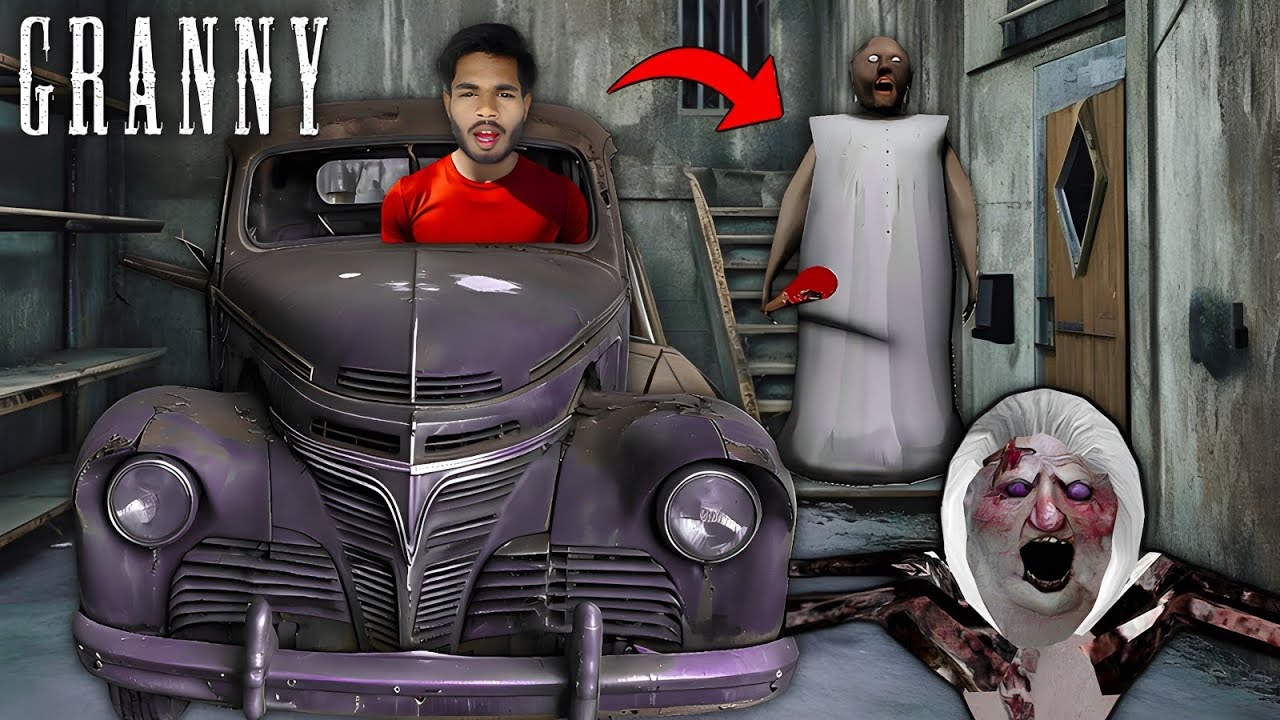 GRANNY HORROR GAME CAR ESCAPE FULL GAMEPLAY - YouTube