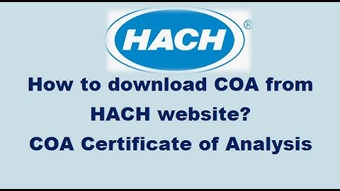 How to download COA from HACH website? #HACH #COA Certificate of Analysis