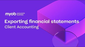 Client Accounting - Exporting financial statements