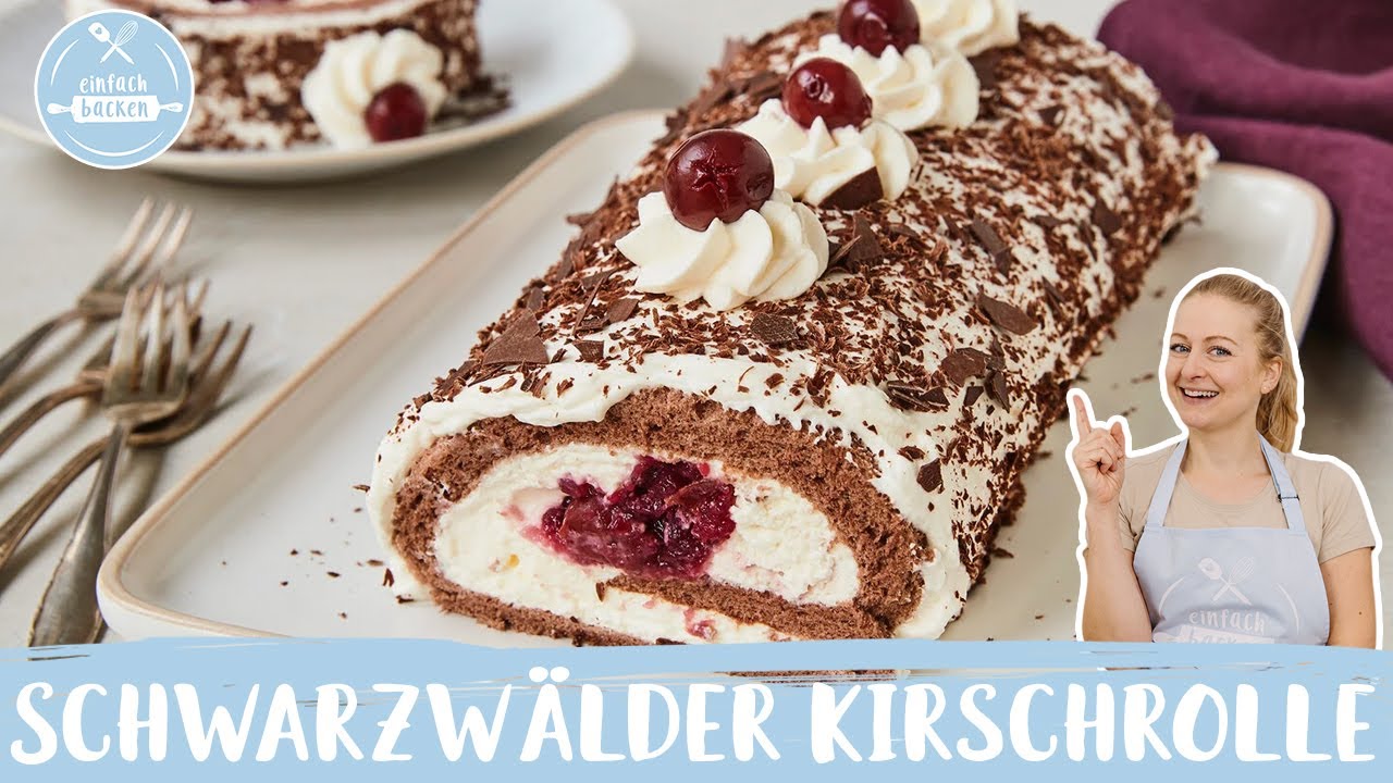 Schwarzwälder Kirschrolle 🍰🍒 | Omas Klassiker | Biskuitrolle | Einfach Backen