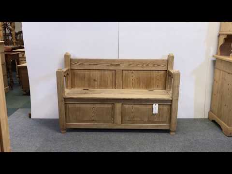 Storage Bench Handmade from an Old Pine Bed - Pinefinders Old Pine Furniture Warehouse