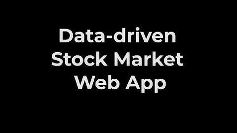 Data-Driven Stock Market Web App with Python, Streamlit, Pandas and Yfinance