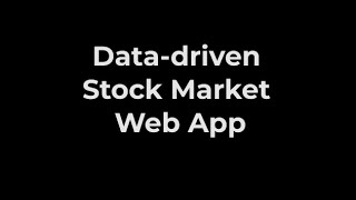 Data-Driven Stock Market Web App with Python, Streamlit, Pandas and Yfinance