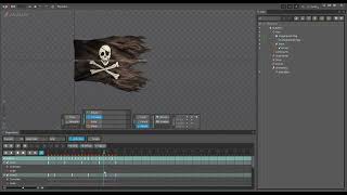 flag animation in spine 2.5d