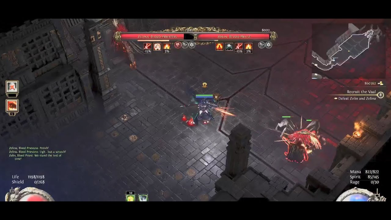 Path of Exile 2. iNTERLUDE 3 Boss. ZELiNA, BLOOD PRiESTESS & ZOLiN, BLOOD PRiEST.