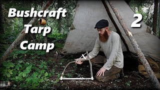 Bushcraft Tarp Camp (2/5) - Carving a Two-Piece Bow Saw