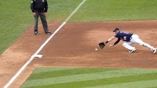 TB@MIN: Plouffe dives to snare a Longoria grounder