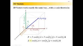 Engineering Statics Lesson 2-1, Lecture pt 2: Vectors in 3D 3D Vectors
