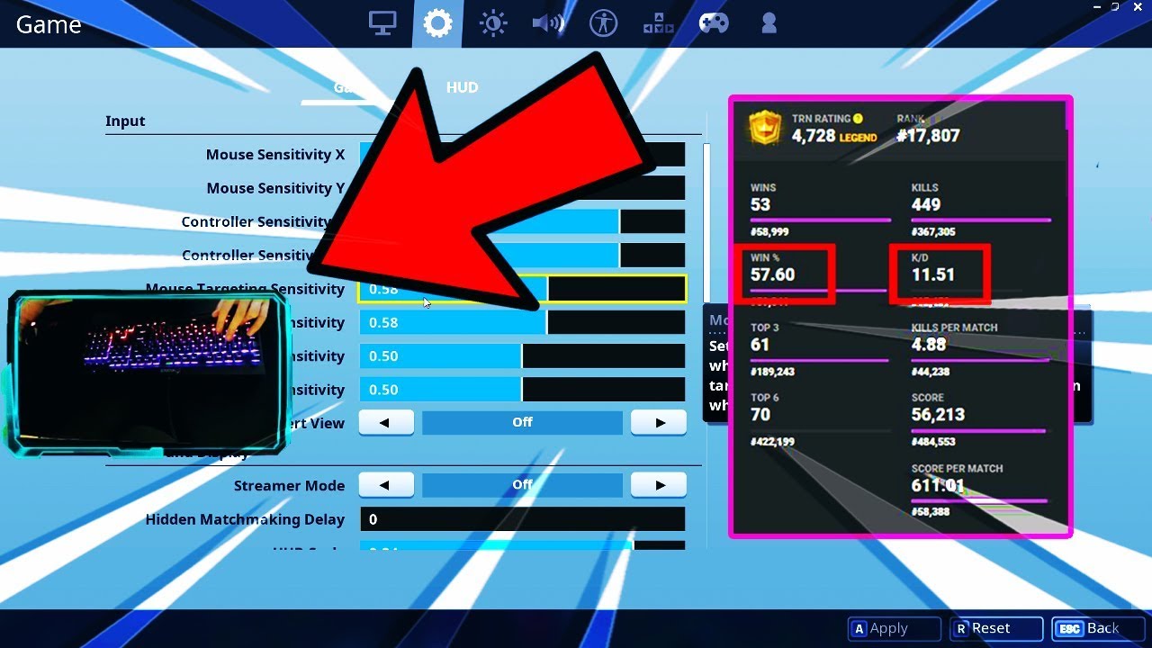 Best Fortnite Settings Keybinds For Keyboard And Mouse Pro Players Youtube