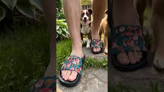 Custom Photo Funny Face Hawaii Gift - Personalized Unisex Slides #wanderprints #personalized #gifts