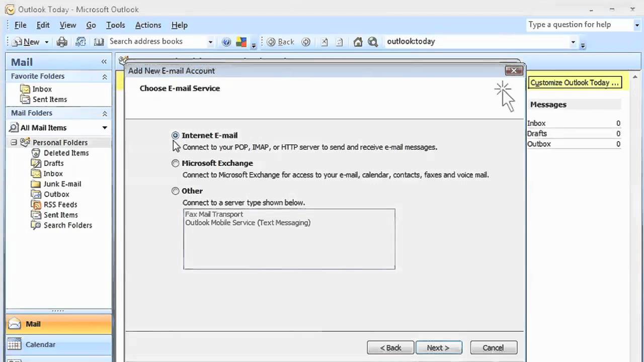 email setup for outlook 2007