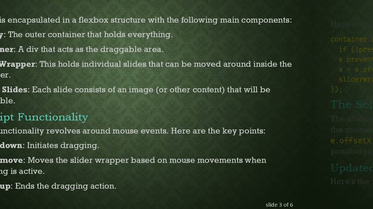 Smooth Draggable Flexbox Slider: Solving the Shaking Issue with JavaScript
