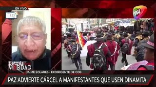 Exdirigente de la COB ve como “una 4men4za” declaraciones del presidente Paz sobre uso de din4mit4