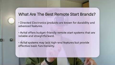 What Are The Best Remote Start Brands? - Talking Tech Trends