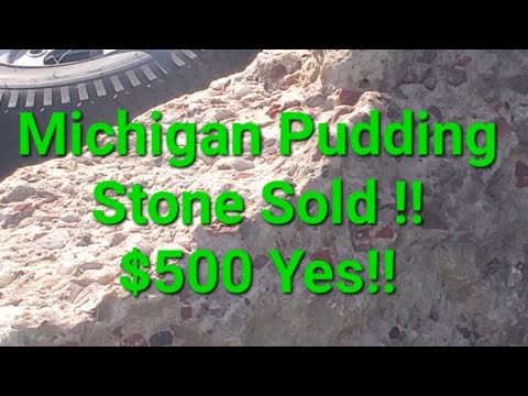 Amish Yoder Auction Clare Michigan SOLD !! PUDDING STONE BOULDER $500
