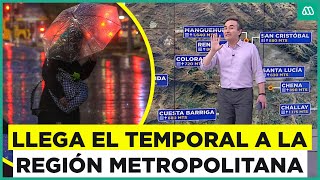 Lluvia y viento en Santiago: Llega el temporal a la región Metropolitana