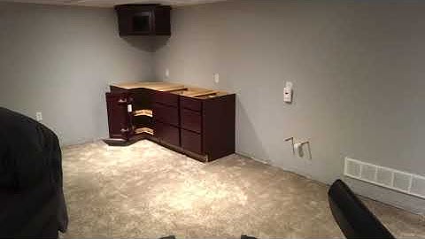 Installing cabinets in wet bar in basement