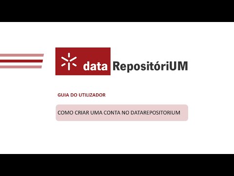 Como criar conta de utilizador no DataRepositóriUM