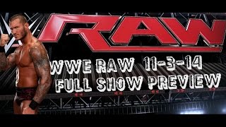 WWE RAW 11/3/14 Full Show Preview Buffalo NY First Niagara Center