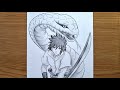 How To Draw Sasuke With Manda Intense Pencil Drawing Anime Art 