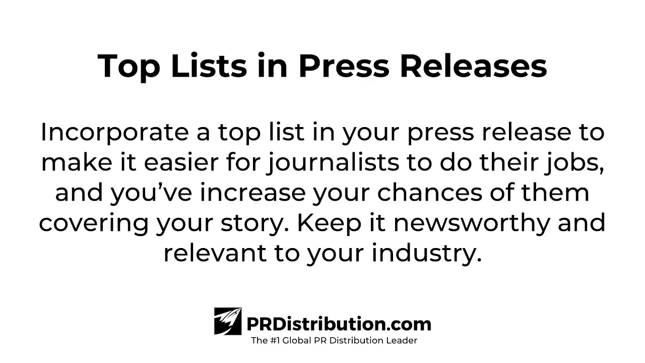 Power of Top Lists for Press Releases |  Press Release Distribution by PRDistribution.com