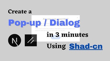 Create a Dialog / Pop-up within 3 minutes using Shad-cn. NextJS