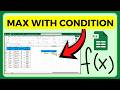 How To Find Maximum Value In Excel With Condition