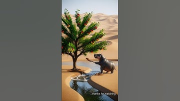 A Friendly Hippo Brings a Tree Back to Life 🌳✨”#ai #save #tree #water #shortvideo  #hippo  #trending