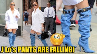 OMG! Jennifer Lopez GIVES UP Her PANTS For VERSACE BOOTS