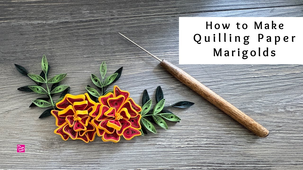 How to Make a Quilling Paper Marigold | Fall Paper Flowers | Quilling for Beginners