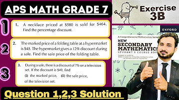 APS Math Grade 7| Exercise 3B question 1,2 and 3 Solution| Discount, Tax and Commission by MSN|