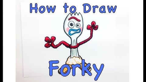 How to draw Forky from Toy Story 4